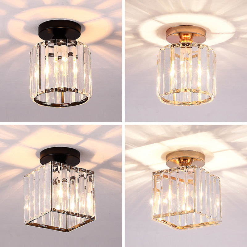 Valentina Simple Ceiling Light Black Silver/Gold Metal/Crystal Corridor