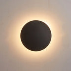 Kyris Round Minimalist Wall Sconce Black/Gold/White. Living Room