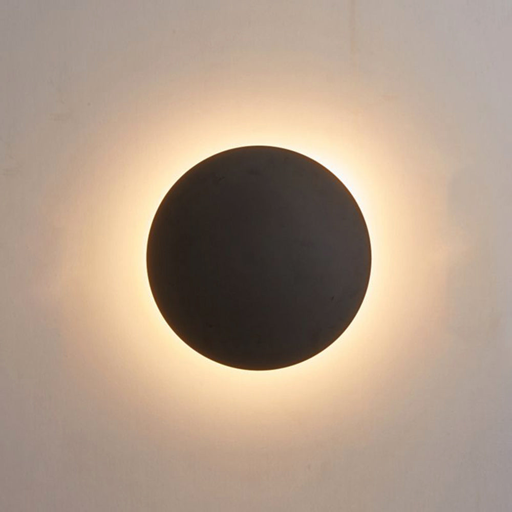 Kyris Round Minimalist Wall Sconce Black/Gold/White. Living Room