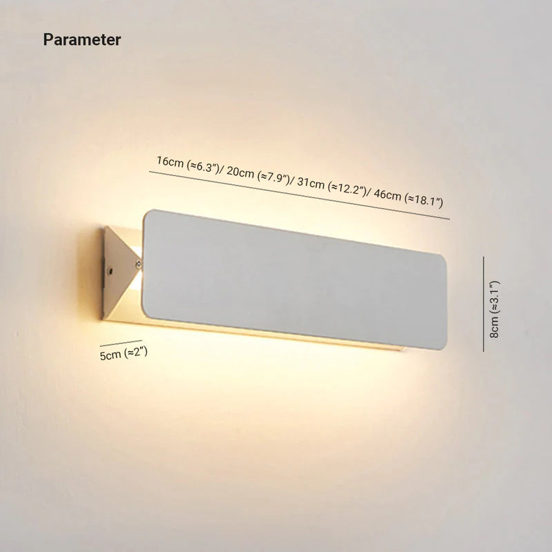 Modern Rectangular Wall Sconce, Metal, White, Garden