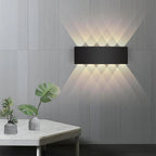 Ray Modern Outdoor Wall Light Rectangle LED White Metal Terrace