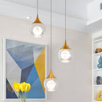 Orb/Teardrop/Arc Shape Pendulum Light Minimalist Clear Crystal Glass LED Gold Hanging Ceiling Lamp