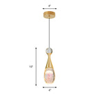 Orb/Teardrop/Arc Shape Pendulum Light Minimalist Clear Crystal Glass LED Gold Hanging Ceiling Lamp