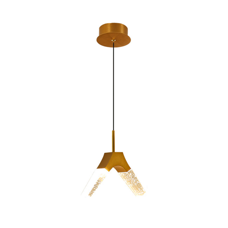 Orb/Teardrop/Arc Shape Pendulum Light Minimalist Clear Crystal Glass LED Gold Hanging Ceiling Lamp