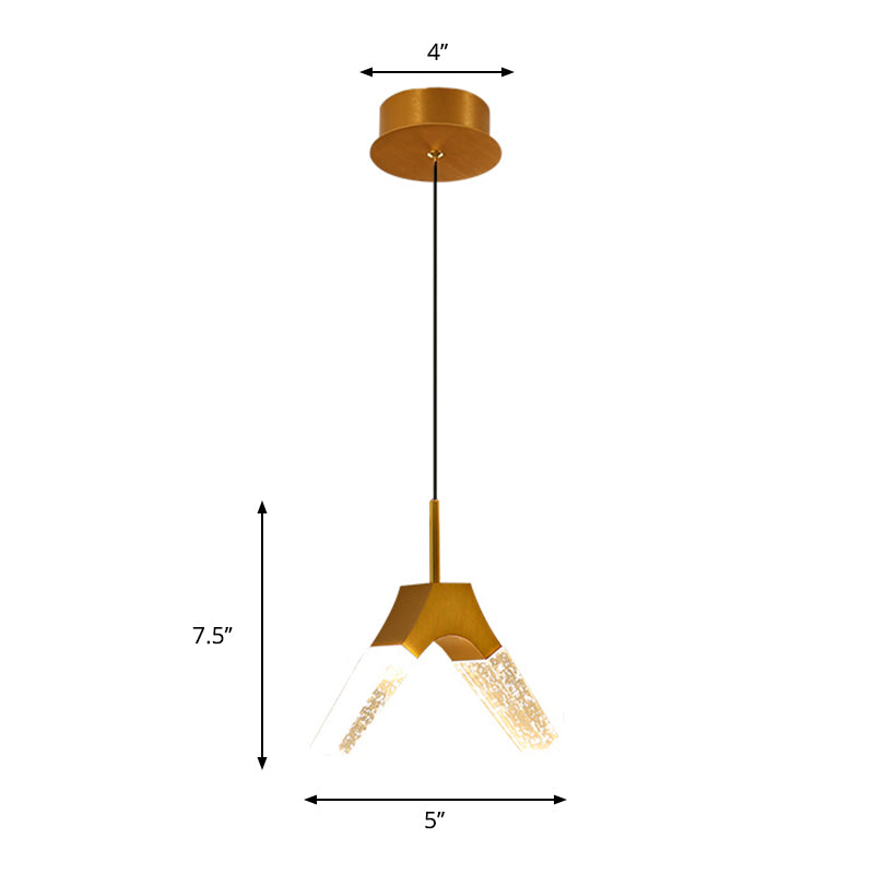 Orb/Teardrop/Arc Shape Pendulum Light Minimalist Clear Crystal Glass LED Gold Hanging Ceiling Lamp