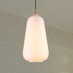 Global/Gourd/Ellipse Pendant Light Contemporary Smoky/Amber/White Glass 1 Light Dining Room Hanging Ceiling Lamp