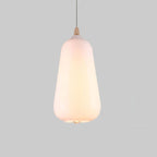 Global/Gourd/Ellipse Pendant Light Contemporary Smoky/Amber/White Glass 1 Light Dining Room Hanging Ceiling Lamp