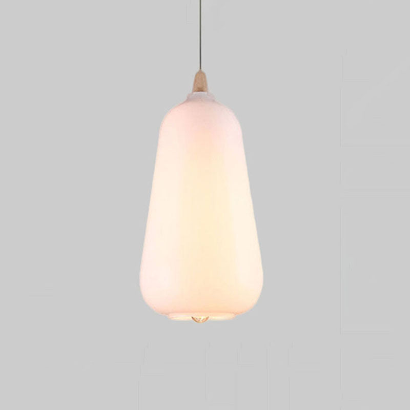 Global/Gourd/Ellipse Pendant Light Contemporary Smoky/Amber/White Glass 1 Light Dining Room Hanging Ceiling Lamp