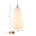 Global/Gourd/Ellipse Pendant Light Contemporary Smoky/Amber/White Glass 1 Light Dining Room Hanging Ceiling Lamp