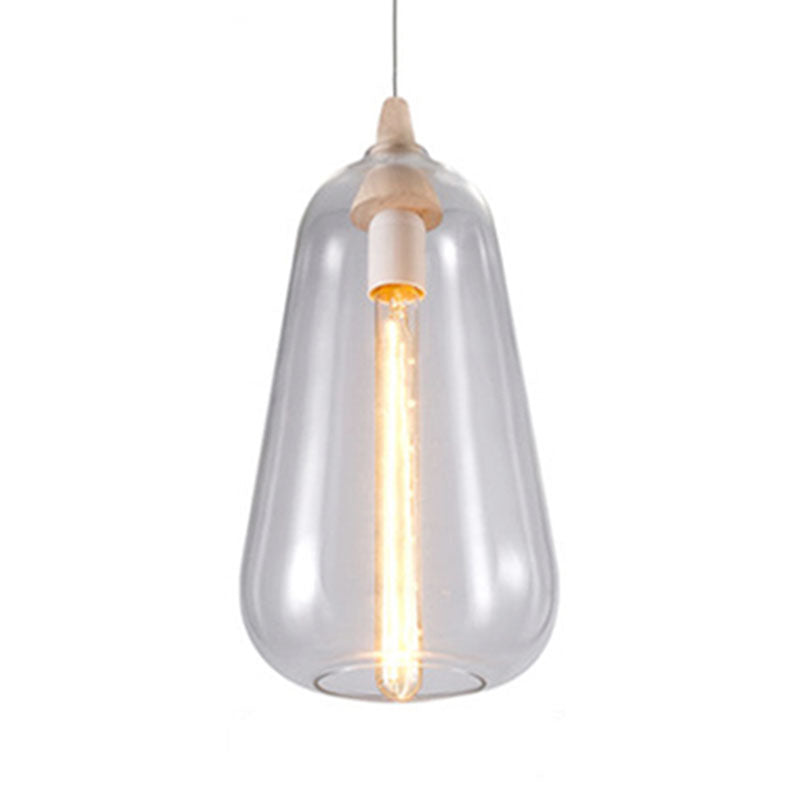 Global/Gourd/Ellipse Pendant Light Contemporary Smoky/Amber/White Glass 1 Light Dining Room Hanging Ceiling Lamp