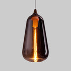 Global/Gourd/Ellipse Pendant Light Contemporary Smoky/Amber/White Glass 1 Light Dining Room Hanging Ceiling Lamp