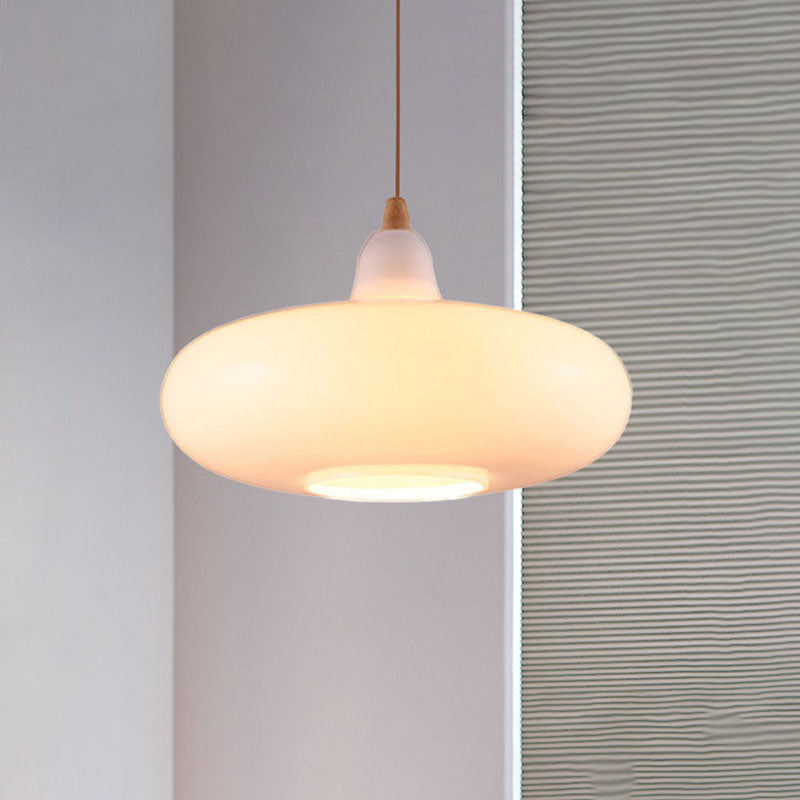 Global/Gourd/Ellipse Pendant Light Contemporary Smoky/Amber/White Glass 1 Light Dining Room Hanging Ceiling Lamp