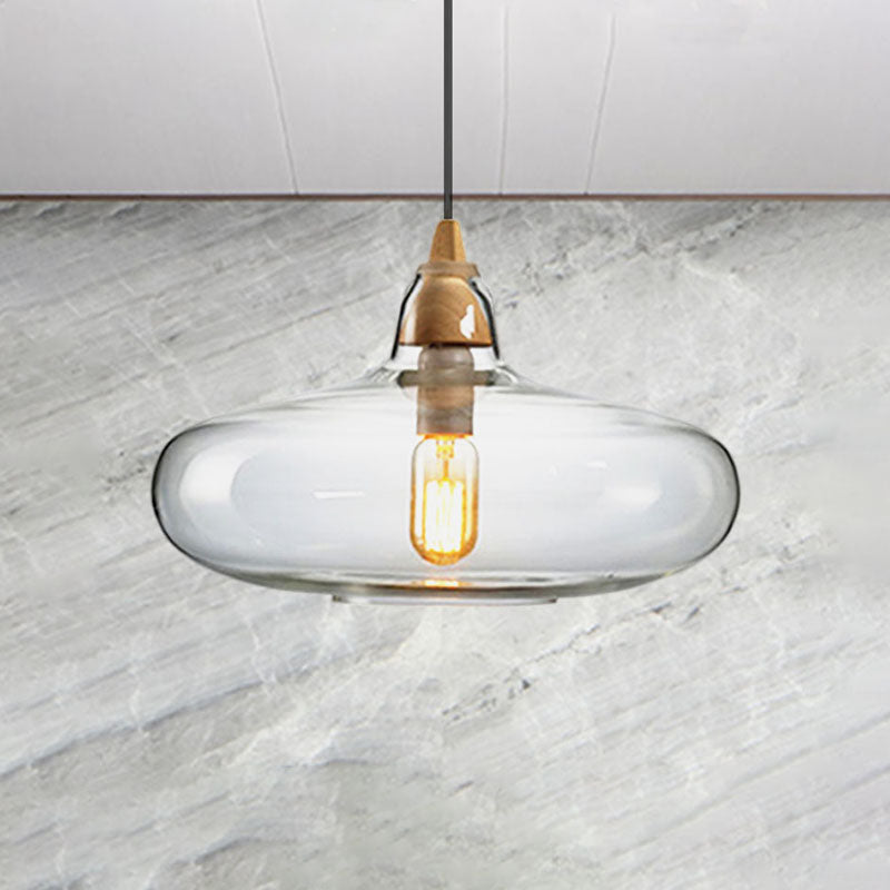 Global/Gourd/Ellipse Pendant Light Contemporary Smoky/Amber/White Glass 1 Light Dining Room Hanging Ceiling Lamp