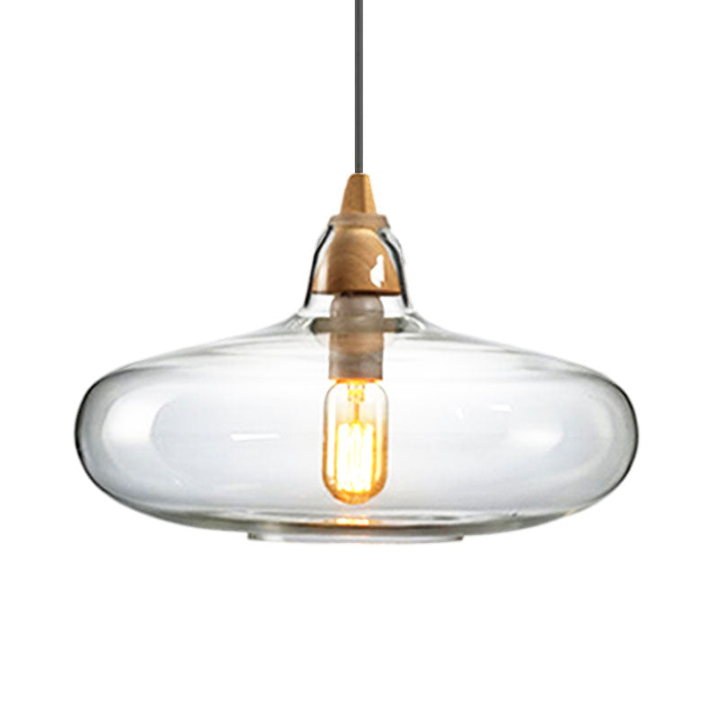 Global/Gourd/Ellipse Pendant Light Contemporary Smoky/Amber/White Glass 1 Light Dining Room Hanging Ceiling Lamp