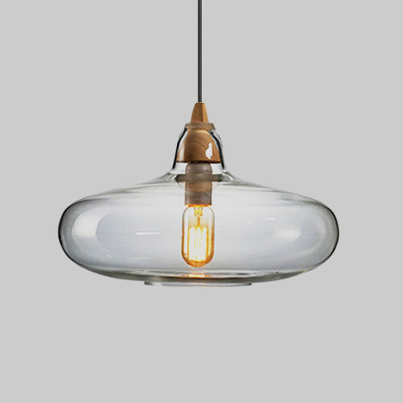 Global/Gourd/Ellipse Pendant Light Contemporary Smoky/Amber/White Glass 1 Light Dining Room Hanging Ceiling Lamp
