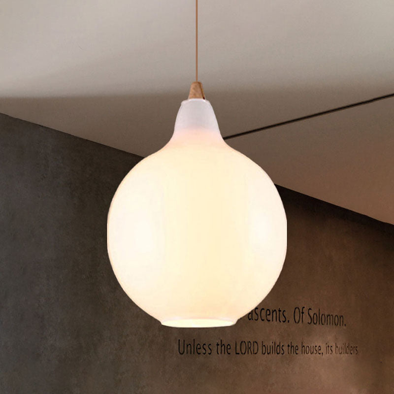 Global/Gourd/Ellipse Pendant Light Contemporary Smoky/Amber/White Glass 1 Light Dining Room Hanging Ceiling Lamp