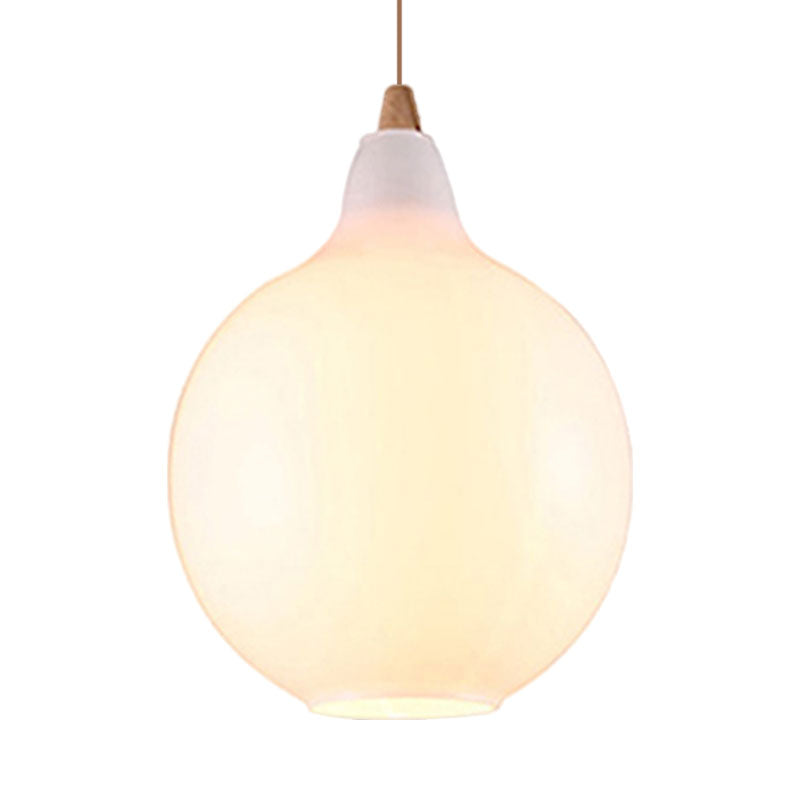 Global/Gourd/Ellipse Pendant Light Contemporary Smoky/Amber/White Glass 1 Light Dining Room Hanging Ceiling Lamp