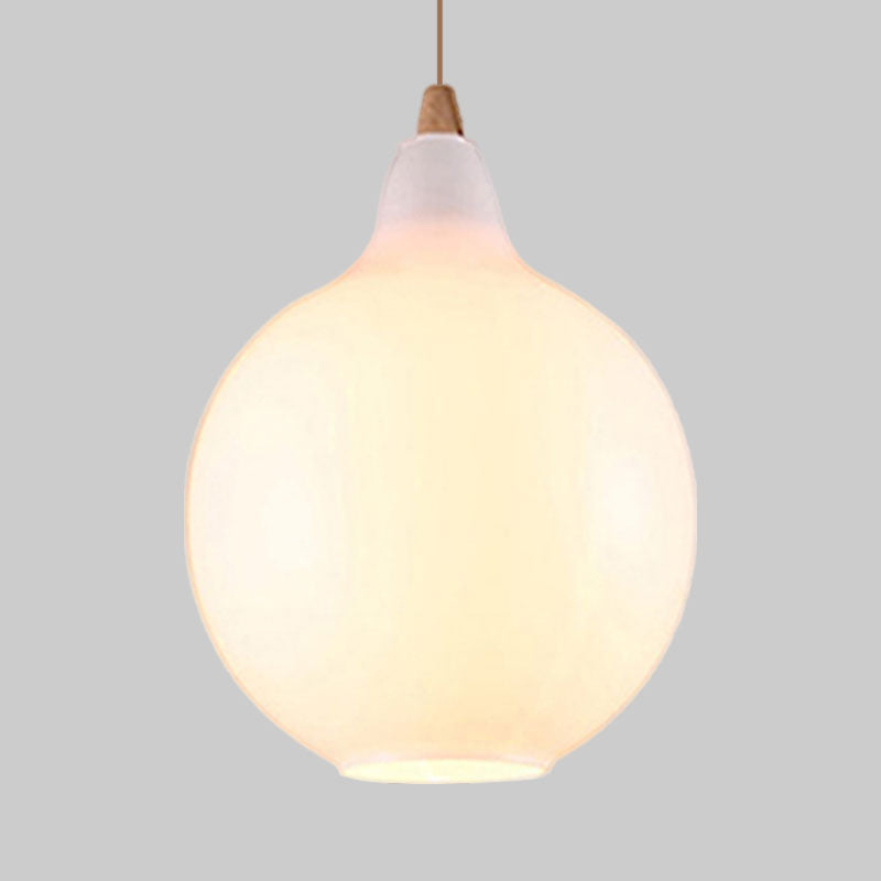 Global/Gourd/Ellipse Pendant Light Contemporary Smoky/Amber/White Glass 1 Light Dining Room Hanging Ceiling Lamp
