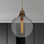 Global/Gourd/Ellipse Pendant Light Contemporary Smoky/Amber/White Glass 1 Light Dining Room Hanging Ceiling Lamp