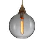 Global/Gourd/Ellipse Pendant Light Contemporary Smoky/Amber/White Glass 1 Light Dining Room Hanging Ceiling Lamp