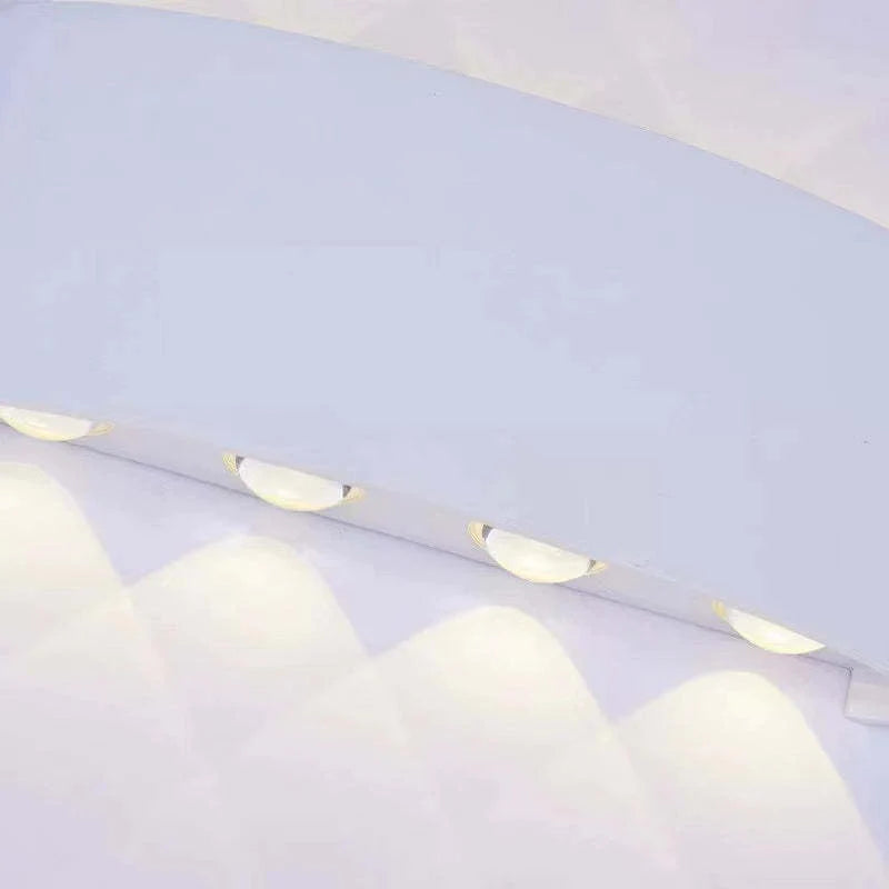 Ray Modern Outdoor Wall Light Rectangle LED White Metal Terrace