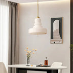 Designer Hanging Lamp with Milk Glass Bauhaus
