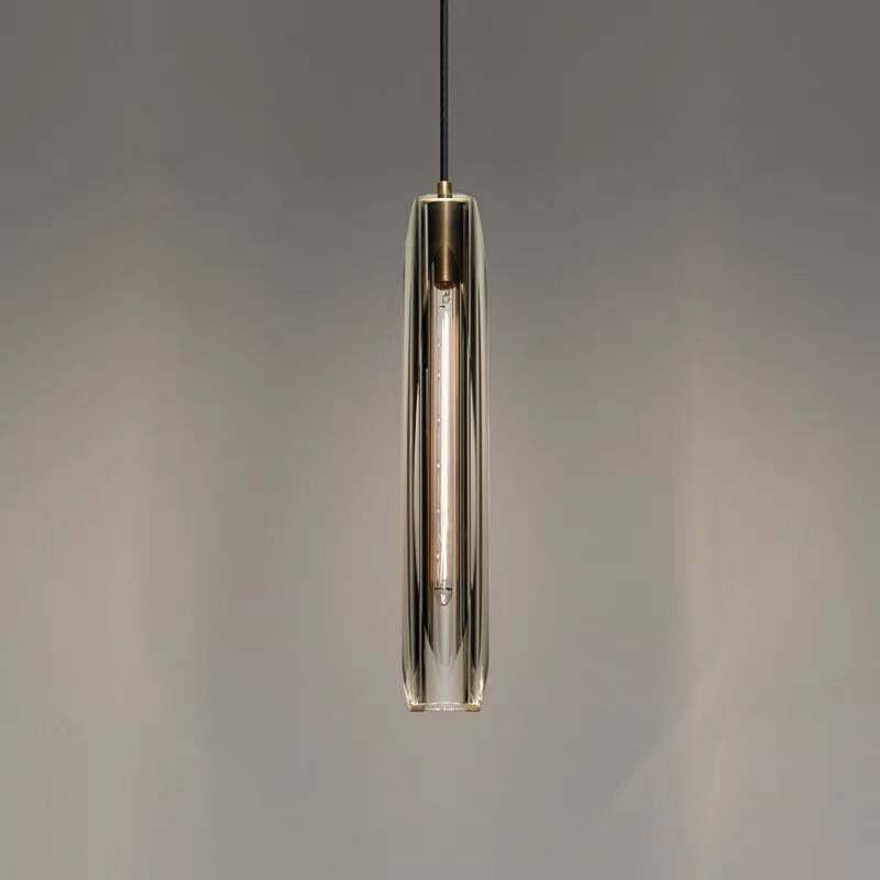 June Brass Designer Glass Pendant Lamp Smoky