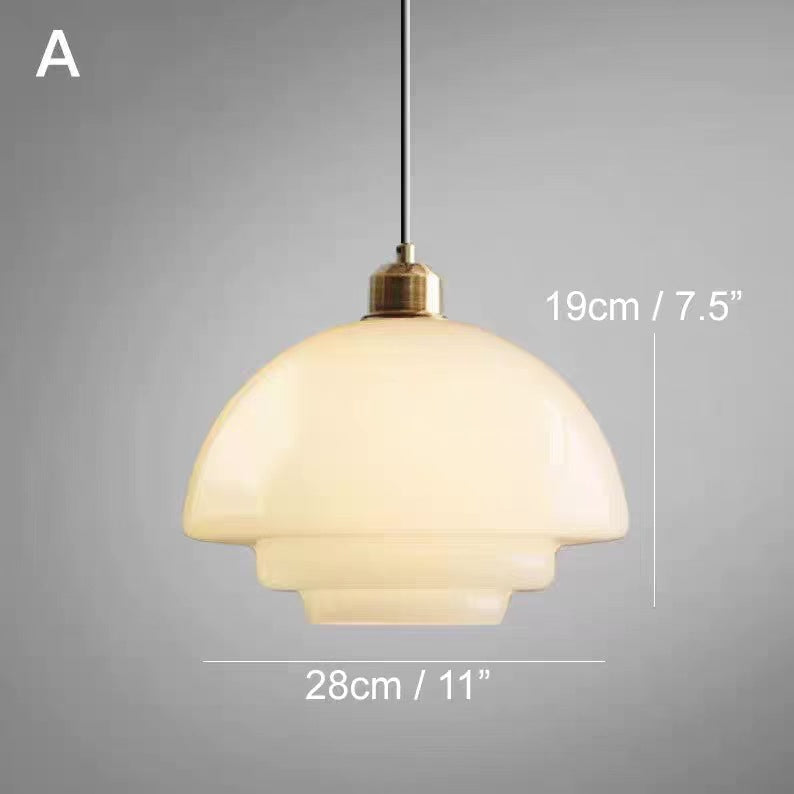 Hanging Ceiling Lamp with Milk White Glass