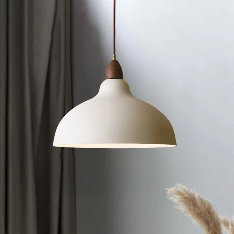 Modern Hanging Lamp with Wooden Accent – Minimalist Design