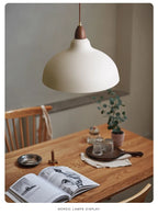 Modern Hanging Lamp with Wooden Accent – Minimalist Design