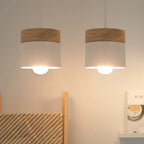 Hanging Lamp in Scandinavian Style – Metal Shade with Wood, Minimalist Lighting