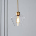 June Pendant Light Glass, Clear/Amber Diamond shape