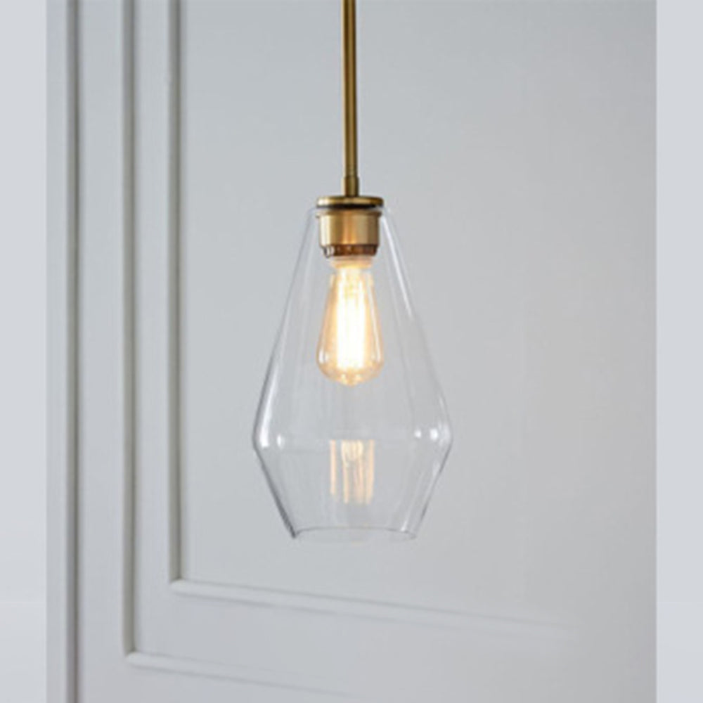 June Pendant Light Glass, Clear/Amber Diamond shape