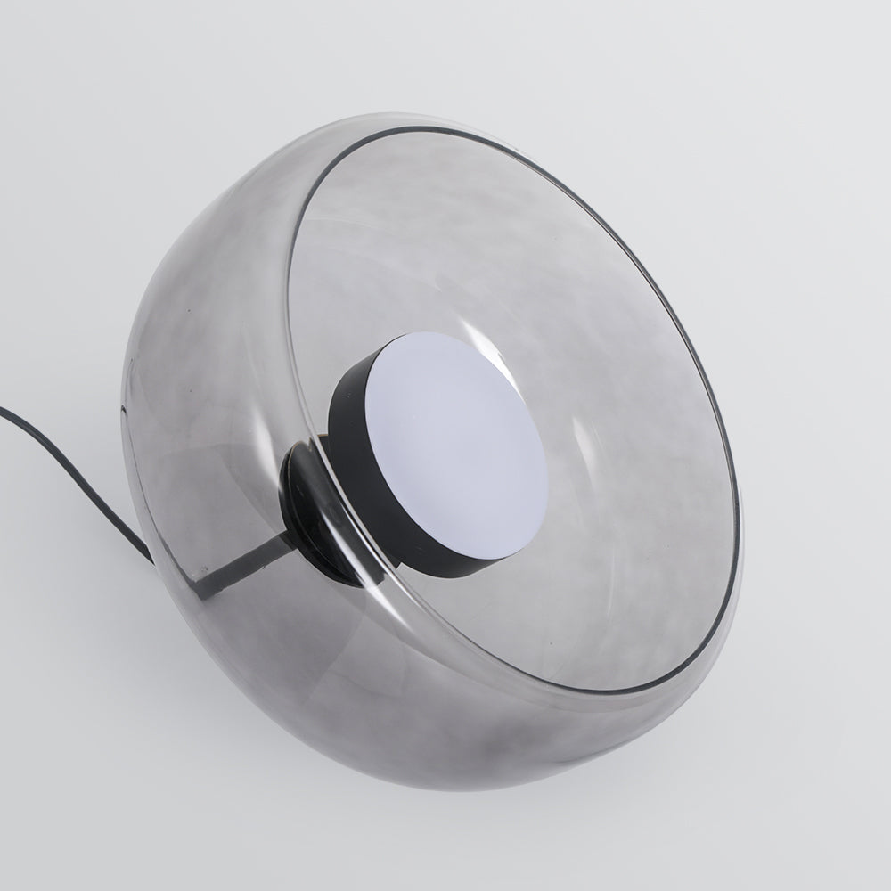 June Modern Cylinder Pendant Light. Clear/Smoky Gray/Amber