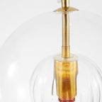 June Glass Globe Pendant Light Clear & Amber