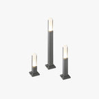 Ray Modern Rectangular Column Solar Outdoor Path Light, Black