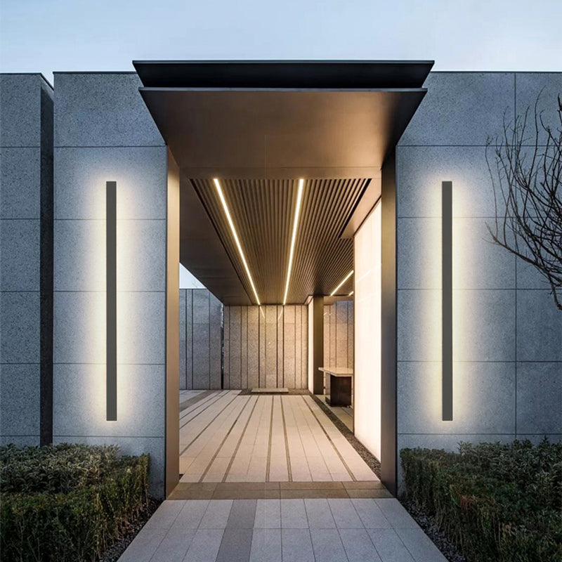Ray Modern Linear Outdoor Wall Light Metal Acrylic Garden Hall