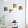 Hanging Lamp in Scandinavian Style – Metal Shade with Wood, Minimalist Lighting