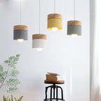 Hanging Lamp in Scandinavian Style – Metal Shade with Wood, Minimalist Lighting