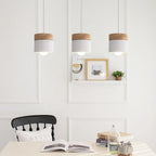 Hanging Lamp in Scandinavian Style – Metal Shade with Wood, Minimalist Lighting