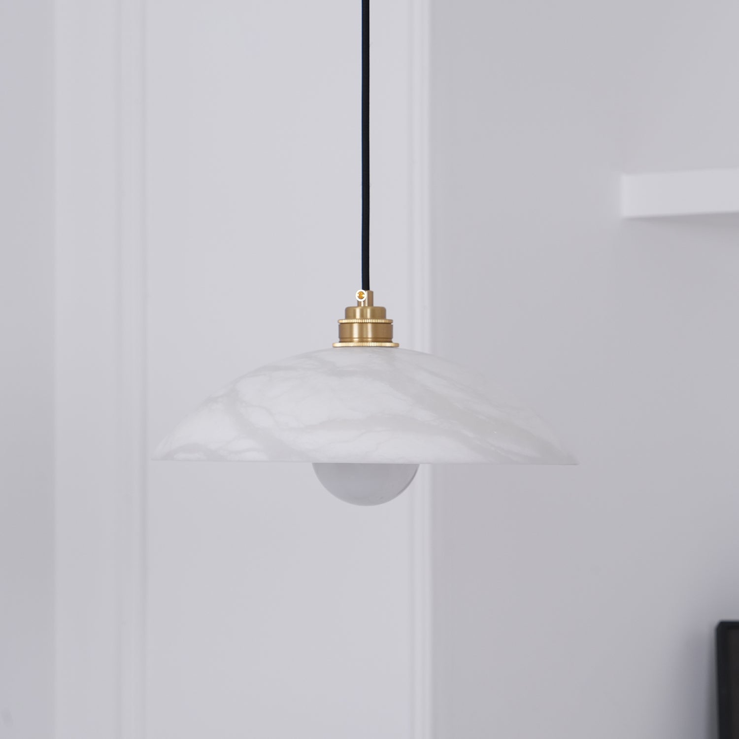 Delin Dome Pendant Light Alabaster & Brass