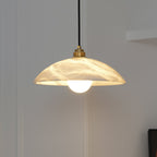 Delin Dome Pendant Light Alabaster & Brass