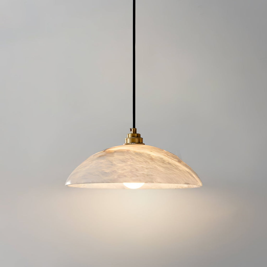 Delin Dome Pendant Light Alabaster & Brass