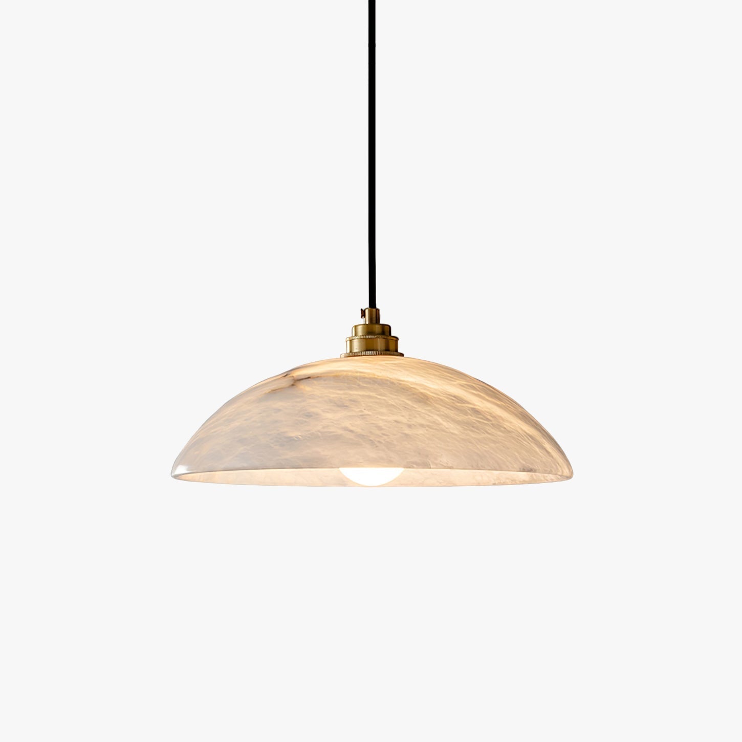 Delin Dome Pendant Light Alabaster & Brass