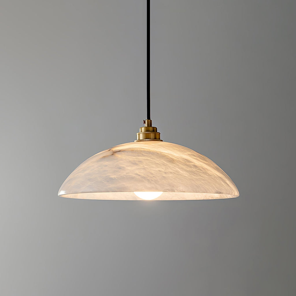 Delin Dome Pendant Light Alabaster & Brass