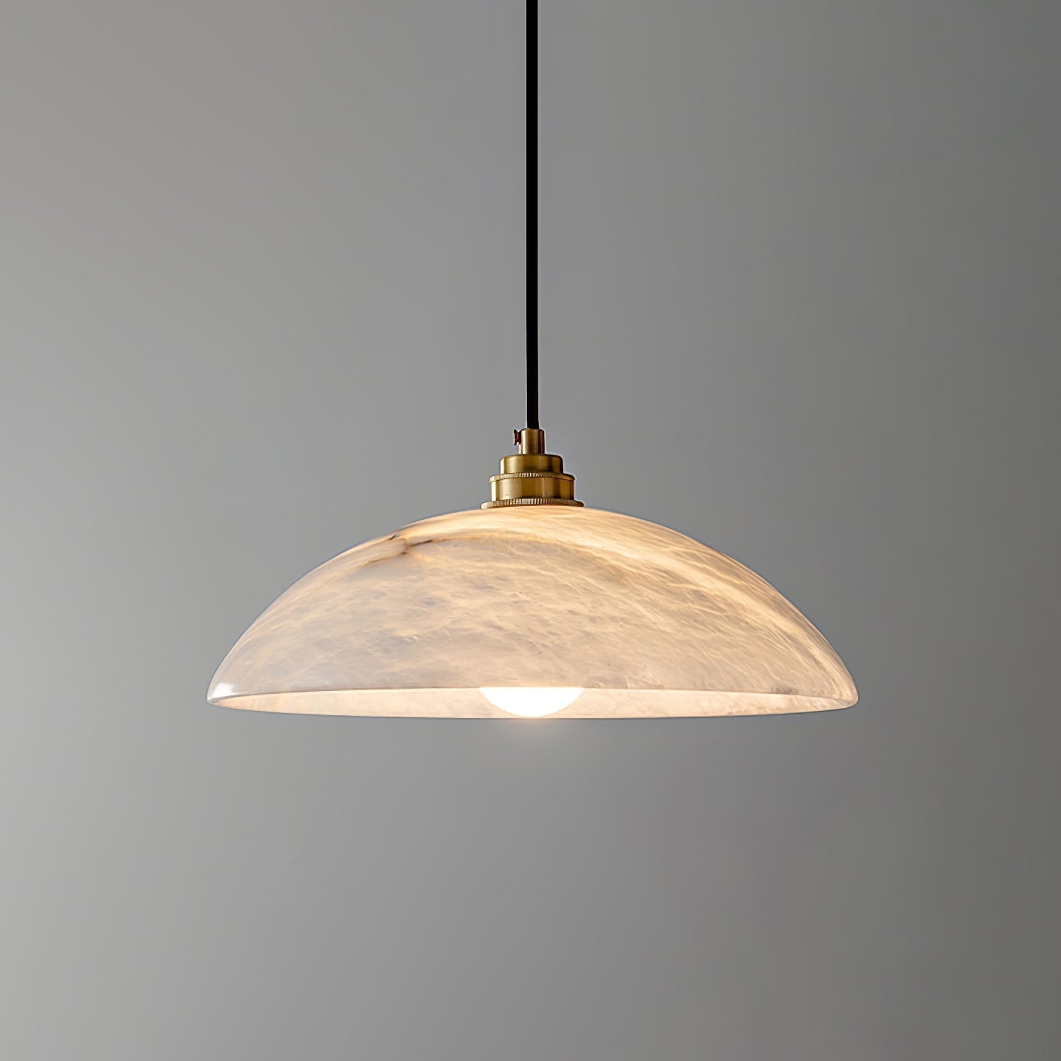 Delin Dome Pendant Light Alabaster & Brass