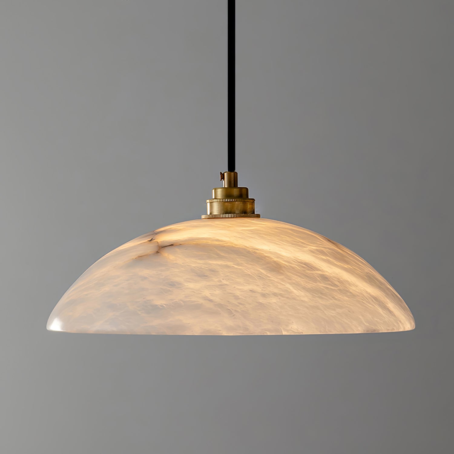 Delin Dome Pendant Light Alabaster & Brass