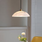 Delin Dome Pendant Light Alabaster & Brass
