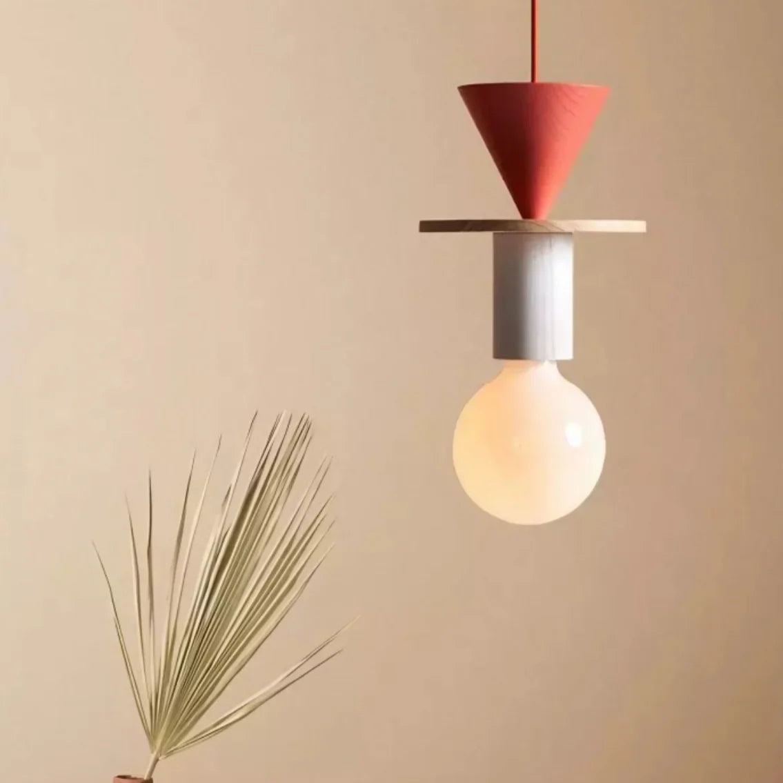 Alvar Multicolor Geometric Wood Pendant Light