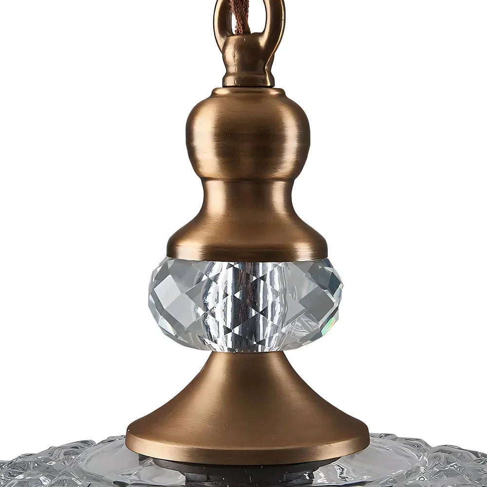 Anthea Retro Brass Glass Flower Pendant Light